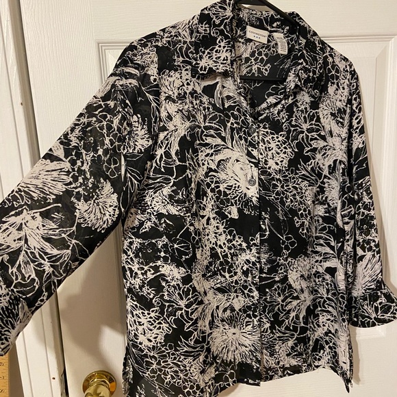 Covington Monochrome Floral Shirt - Picture 1 of 6